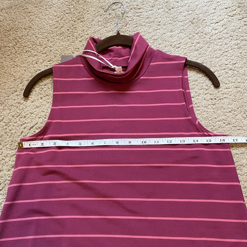 NWT Garnet Hill Mock Neck Tunic Sleeveless Striped Tencel XS - Picture 10 of 11